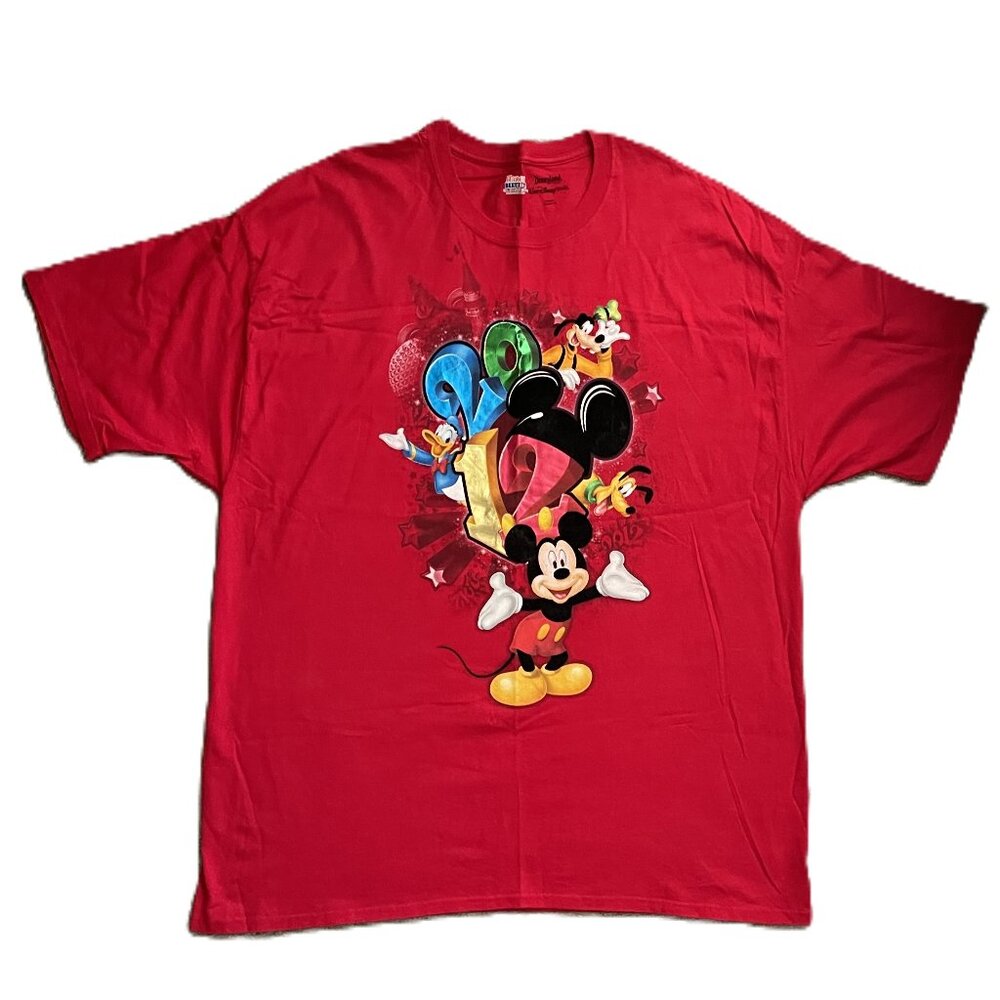 WALT DISNEY WORLD  2012 CELEBRATION Mens T Shirt 3XL Red 1016A